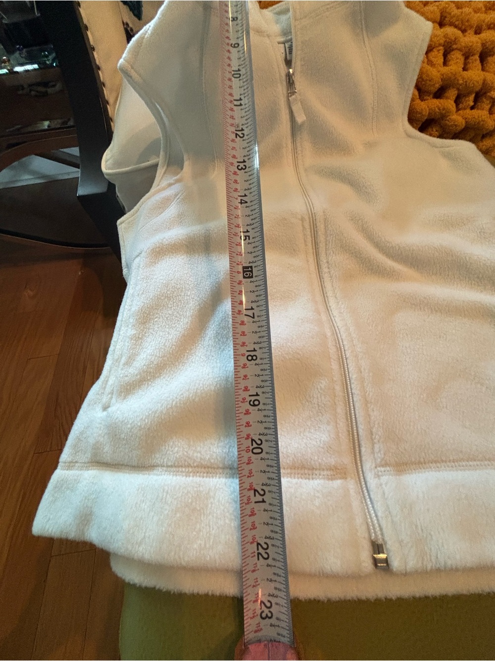 Women's Cream Fleece Zip Vest
